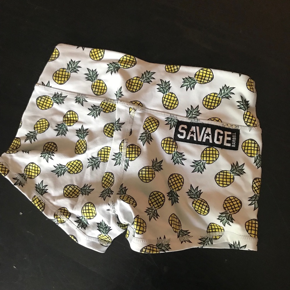 Savage Barbell Pineapple Booty shorts
